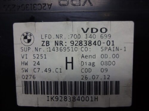 Cuadro de instrumentos BMW X1 9283840-01 928384001 700140699