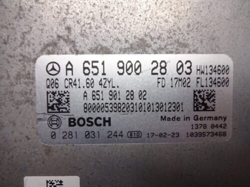 Centralita del motor Mercedes-Benz VITO 0281031244 A6519002803 A6519012802