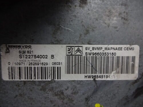 Centralita del motor CITROEN C2 S122754002B S122754002 B SW9660353180 HW9654519480