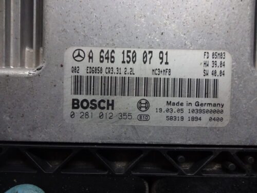 Centralita del motor MERCEDES VITO 0281012355 A6461500791 A 646 150 07 91