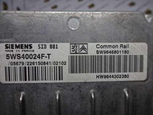Centralita del motor Peugeot Citroen 5WS40024FT 9646801180 9644302380
