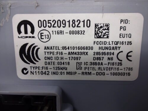 Caja de fusibles FIAT 500 00520918210