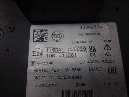 BCM Caja de fusibles  FIAT 46862934 00468629340 BCM250J.15