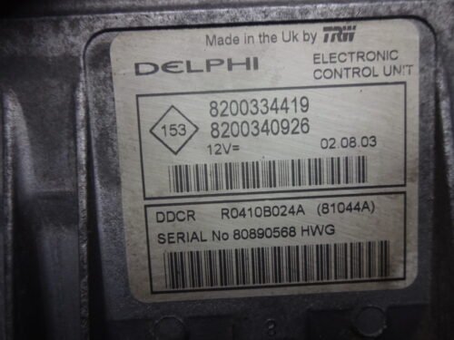 Centralita del motor RENAULT 8200334419 8200340926 R0410B024A
