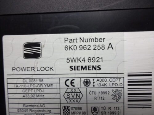 Unidad de control Seat Ibiza 6K0962258A 6KO962258A 5WK46921