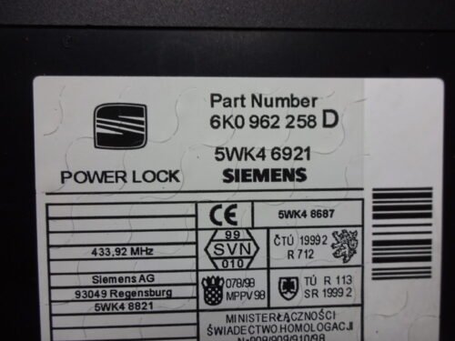 Unidad de control Seat Ibiza 6K0962258D 6KO962258D 5WK46921