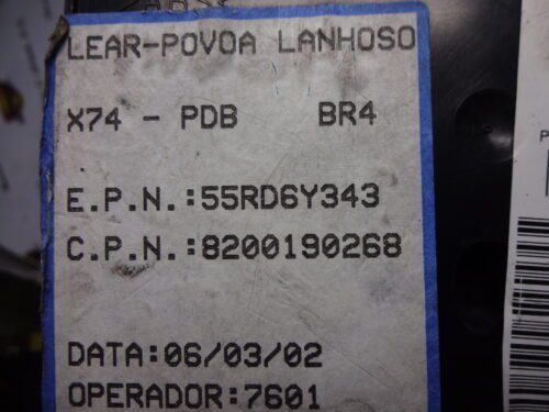 Caja de fusibles Renault 8200192468 21668719-4A 74N1 8200190268