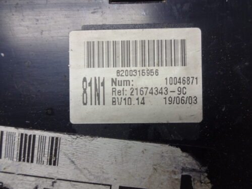 Caja de fusibles Renault 8201054128 BCM L2 CR