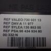 Caja de fusibles  CITROEN XSARA 9643493480 73003113