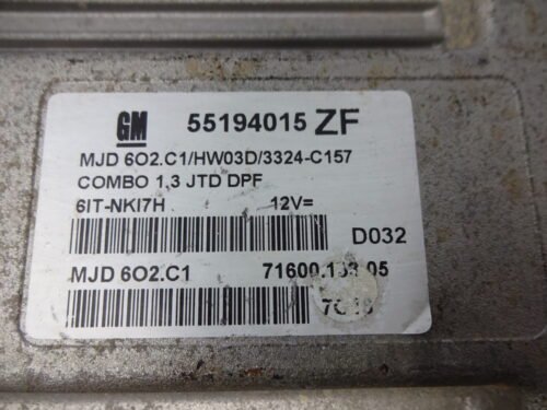Centralita del motor OPEL CORSA 55194015ZF 55194015 ZF MJD602C1 MJD6O2C1