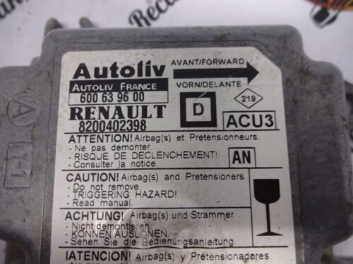 Airbag Centralita Renault Megane  8200402398 600639600 AN 8200402398D 600639600AN