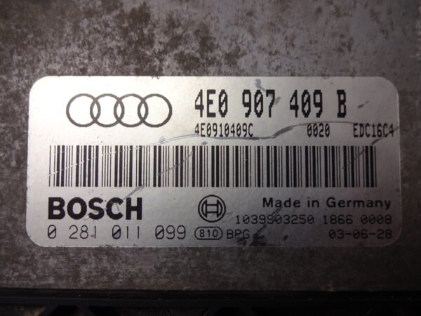 Centralita del motor Audi A8 S8 0281011099 4E0907409B 4E0910409C