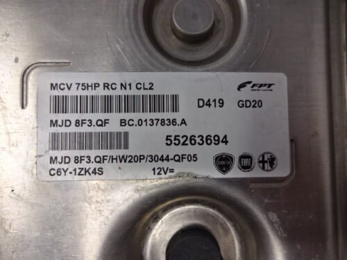 Centralita del motor FIAT PEUGEOT 55263694 MJD 8F3.QF BC.0137836A