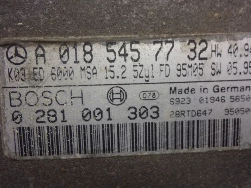 Centralita del motor Mercedes Sprinter 0281001303 A0185457732