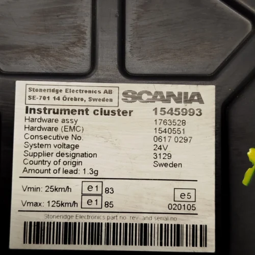Cuadro de instrumentos SCANIA 1545993 1763528 1540551