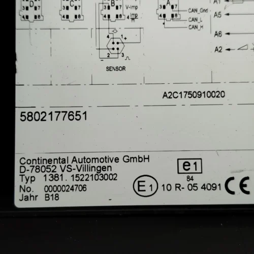 Tacógrafo IVECO 5802177651 A2C1750910020 1522103002 0000024706
