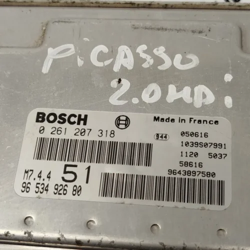 Centralita del motor Peugeot Citroën 0261207318 9653492680 M7.4.4