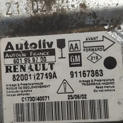 Airbag Centralita Renault Opel 8200112749A 601959700 AA 91167363