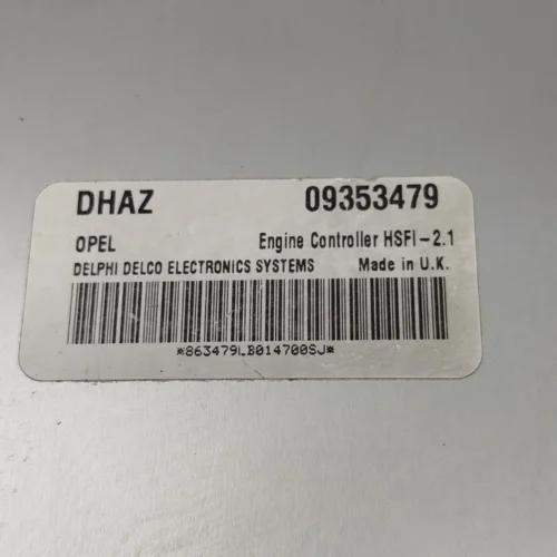 Centralita del motor Opel Astra G Corsa C Zafira 09353479 DHAZ HSFI-2.1