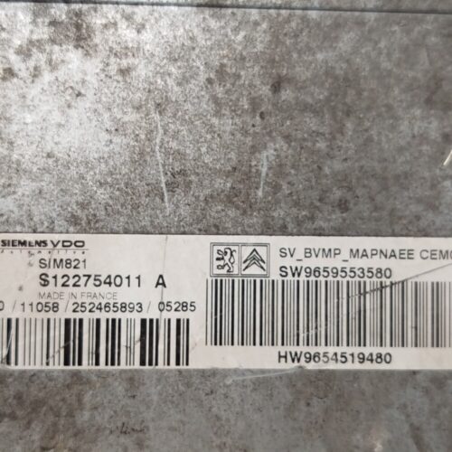 Centralita del motor CITROEN C2 S122754011A S122754011 A SW9659553580 HW9654519480